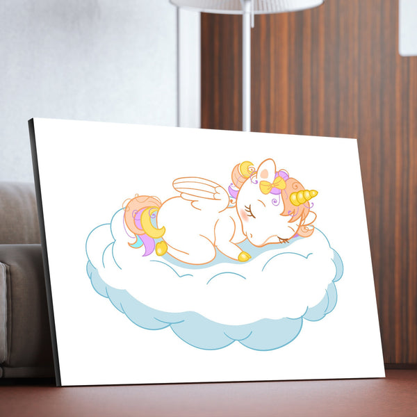 Sleeping Unicorn over the clouds Wall art