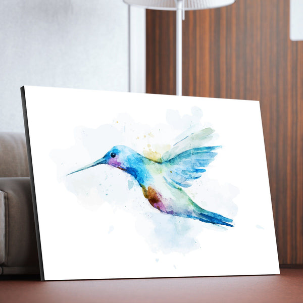 Watercolor humming bird wall art for living room