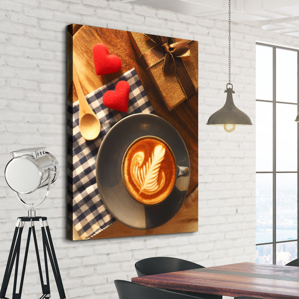 Hearts and Coffee living room wall art