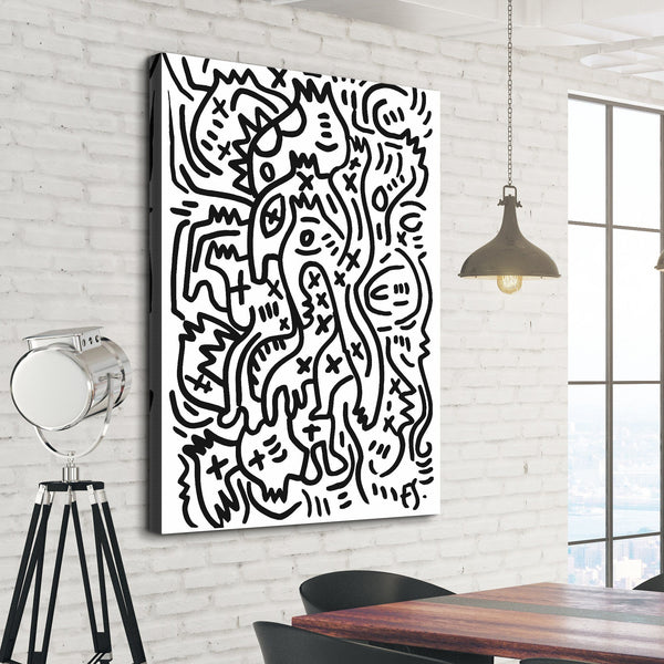 Emmanuel Signorino - Black and White Graffiti living room wall art