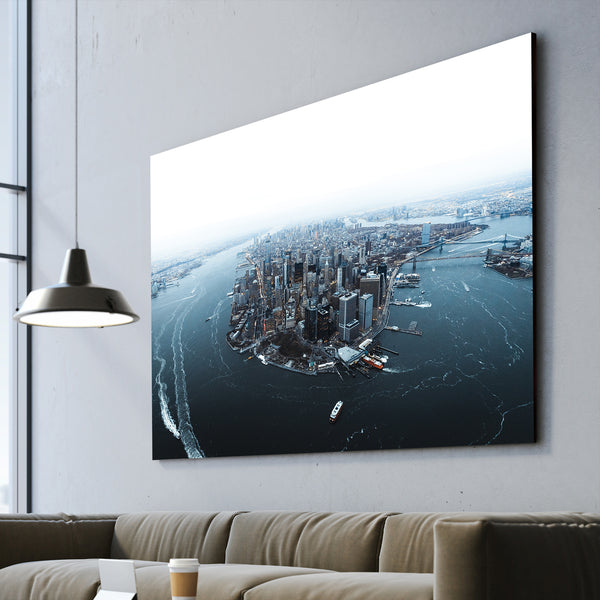 NY NY Canvas Print New York Fish eye living room wall art
