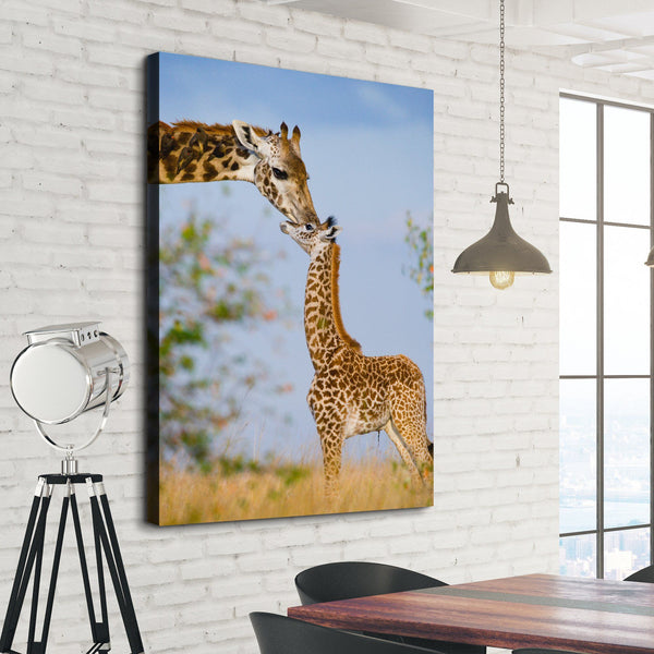 Giraffe love wall art