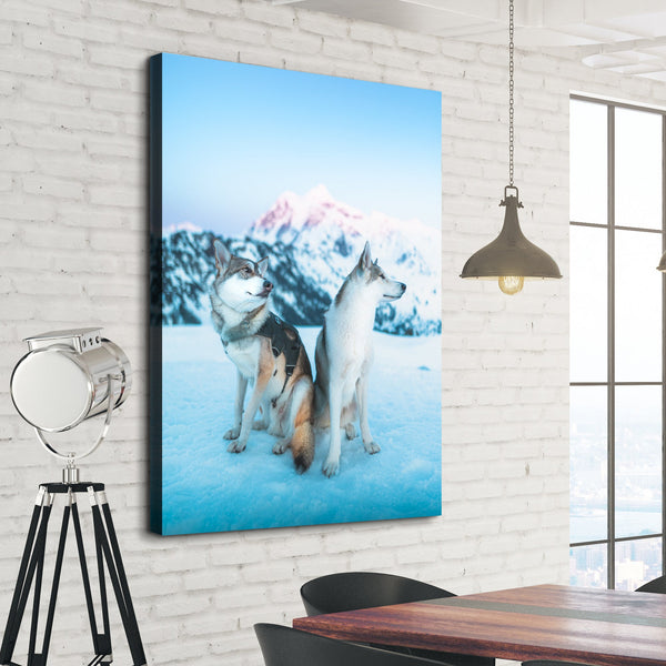 Puppy Point Canvas Print living room wall art
