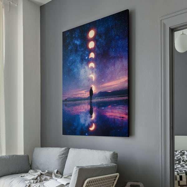 That One Time Planetary Alignment Galaxy Surrealism Canvas Print living room wall art