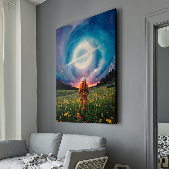 Space Distortion Astronaut surrealism Canvas Print living room wall art