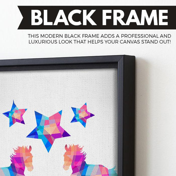 Geometric Shapes wall art black floating frame