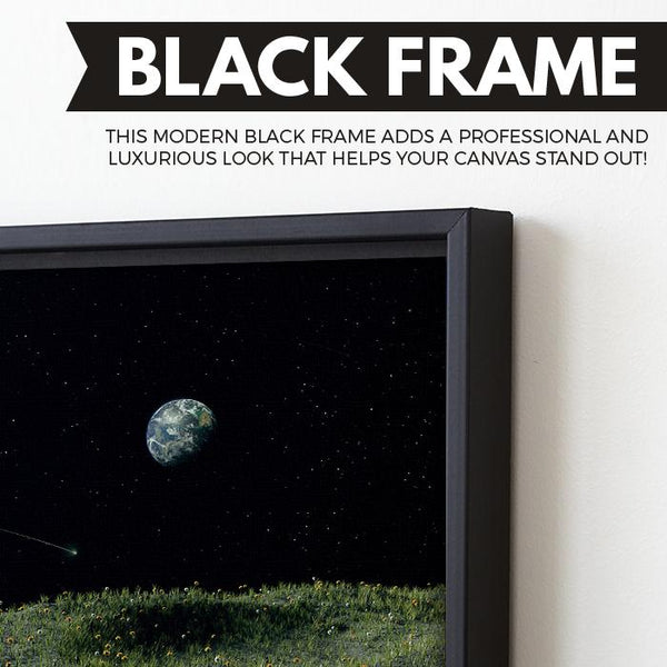 outer space wall art black frame