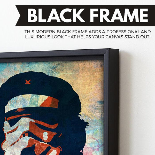 Colorful Che Trooper wall art black frame