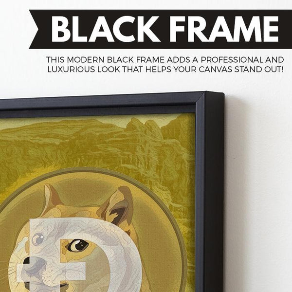 Doge Quantum wall art black frame