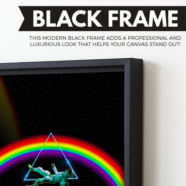 Neon Space wall art black frame