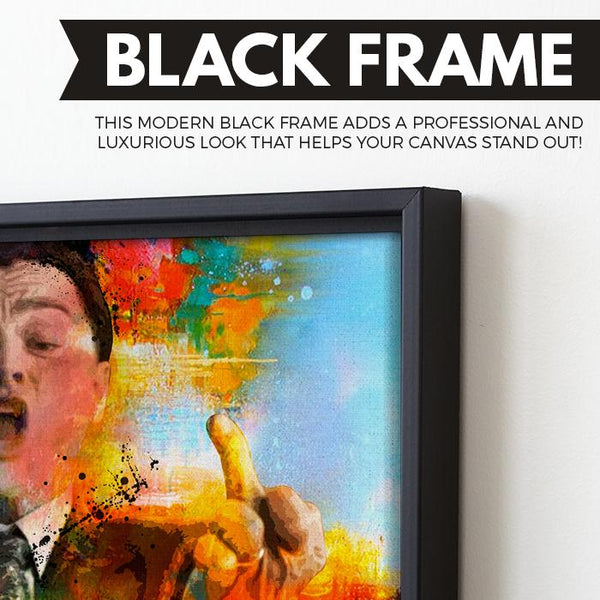 Leo Middle Fingers wall art black frame