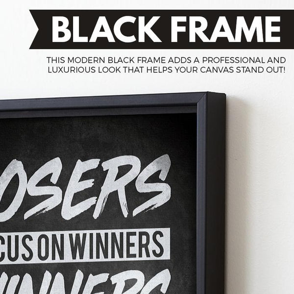 Winners & Losers wall art black frame