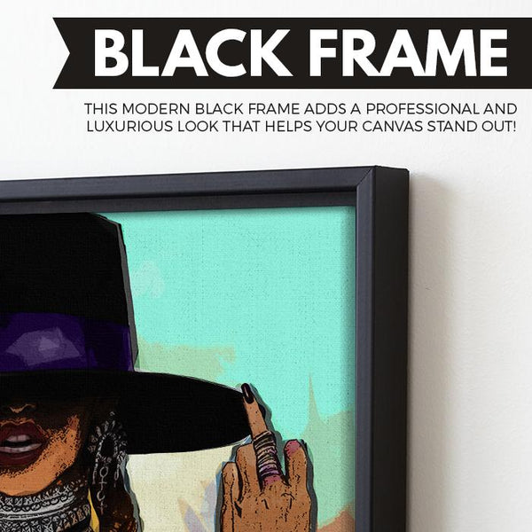 Beyonce Middle Fingers wall art black frame