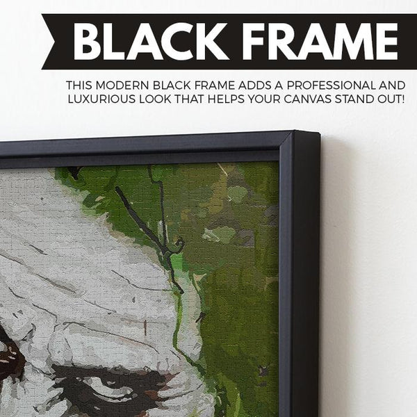 The Joker Gaze wall art black frame