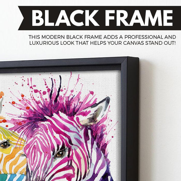 abstract watercolor zebra wall art floating frame