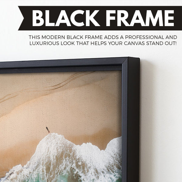 Seashore wall art black frame