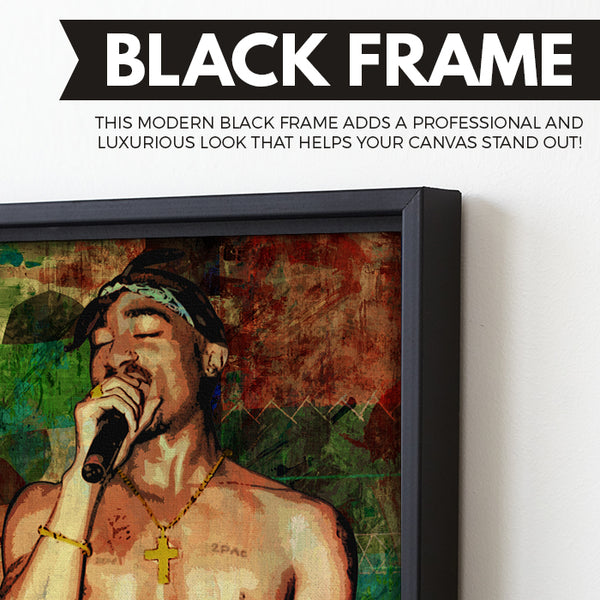Tupac wall art black frame