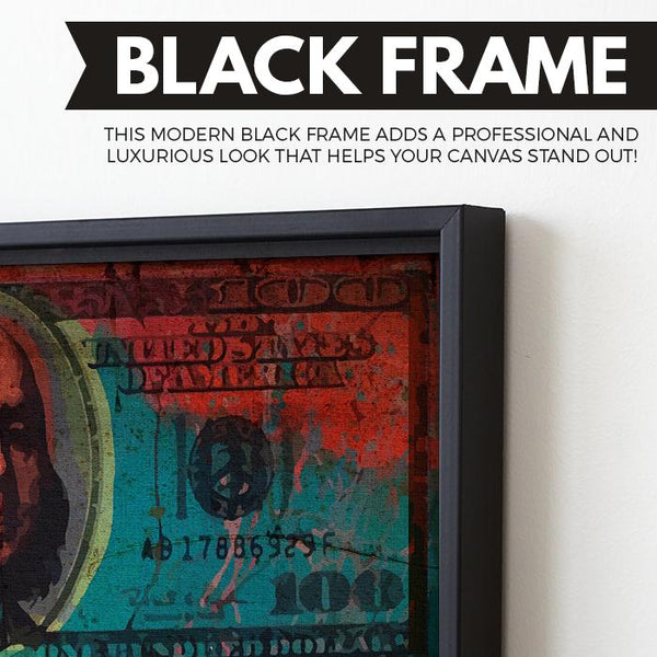 Color Pop $100 Benjamin wall art black frame