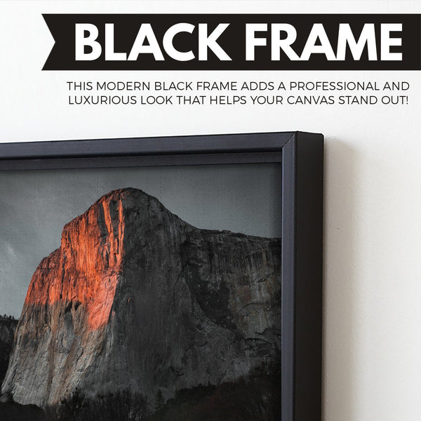 mountain cliff black frame