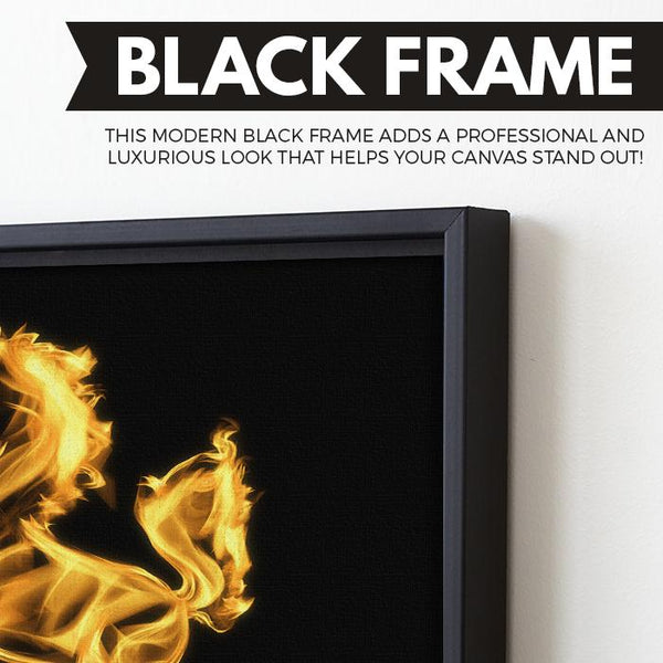 Porsche Flame wall art black frame