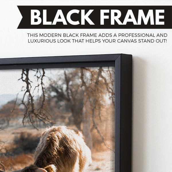 cow wall art black frame