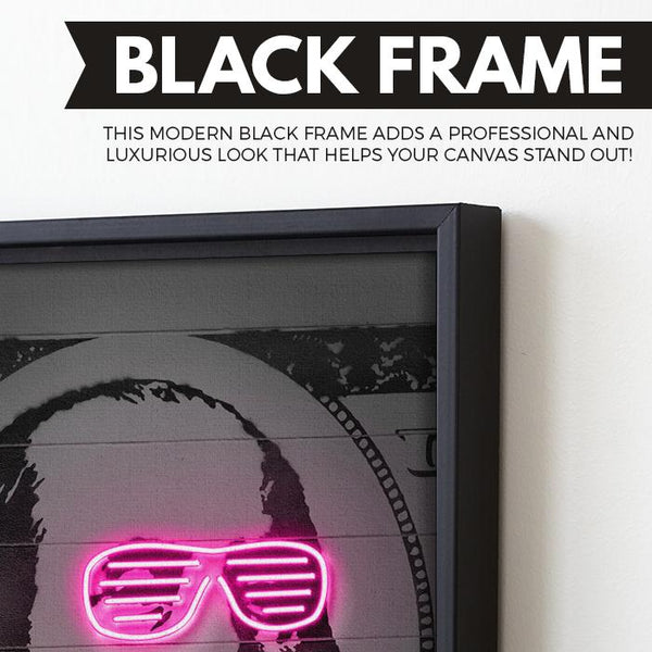 Neon Franklin wall art black frame