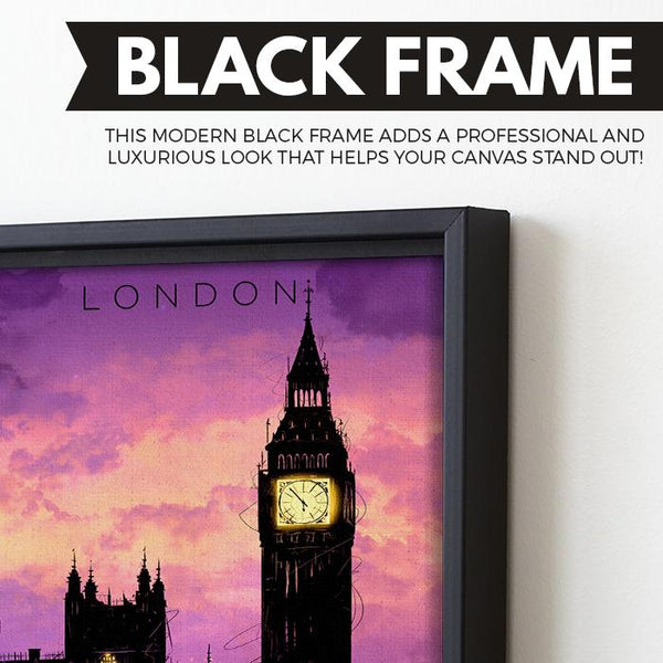 London wall art black frame