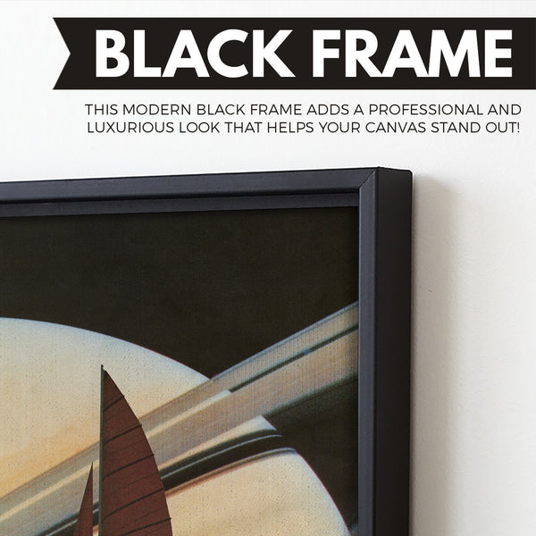 Sailing to Saturn wall art black frame
