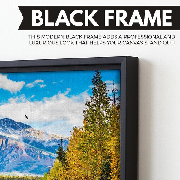 Canadian Rockies wall art black floating frame