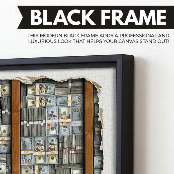 Cash Stash wall art black frame