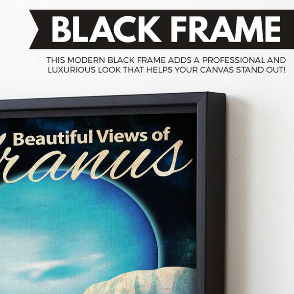 Uranus - Futuristic Planet Series wall art black frame