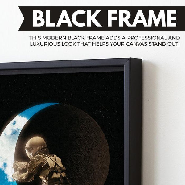 astronaut wall art black frame