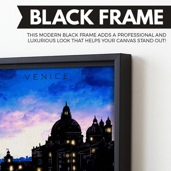 Venice wall art black frame