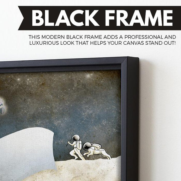 The Moon - Futuristic Planet Series wall art black frame