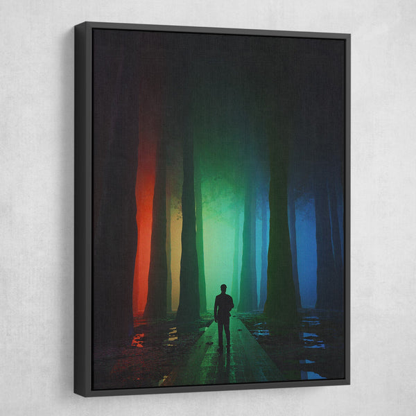 RGB Forest Canvas Print wall art black frame