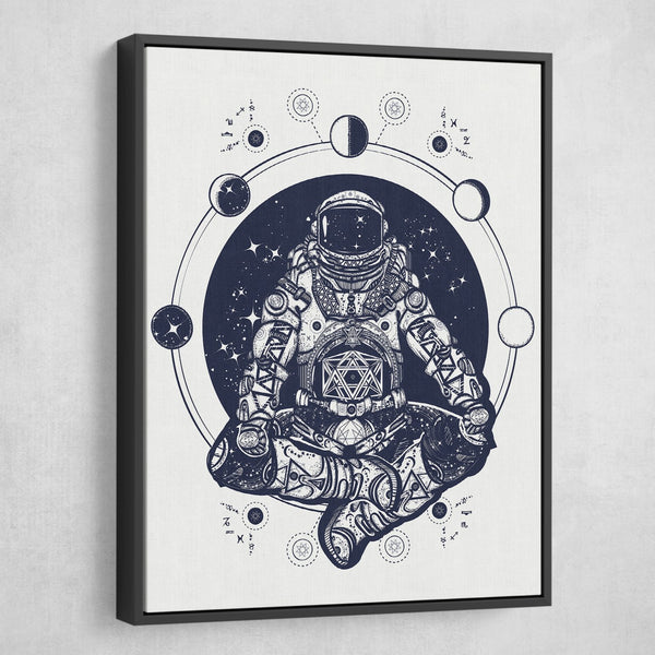 Zen Astronaut wall art black frame