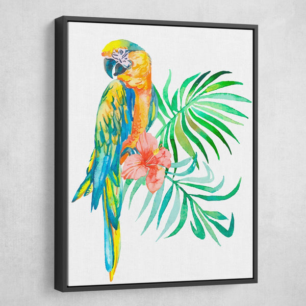 Watercolor Macaw canvas wall art