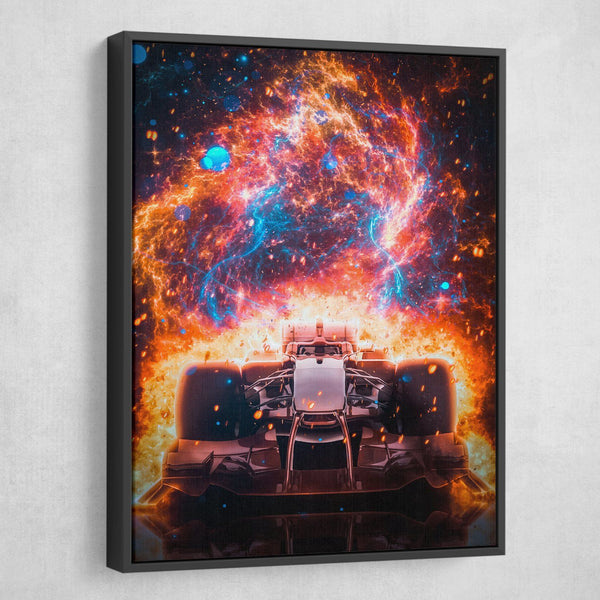Mickael Riguard - Formula One on Fire wall art black frame