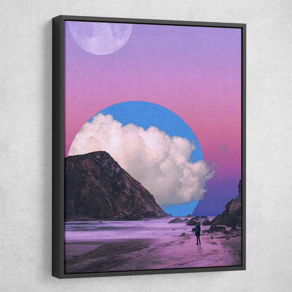 Aaron the Humble - Pink and Blue Skies wall art black frame