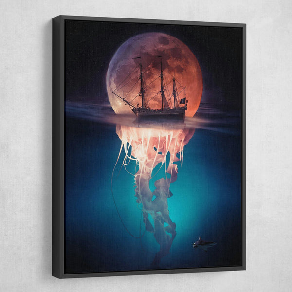 Mickael Riguard - Pirate Jellyfish wall art black frame