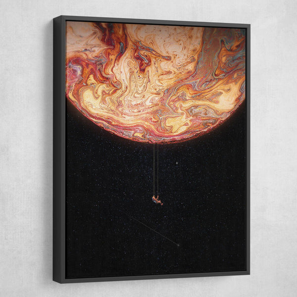 outer space canvas wall art black frame