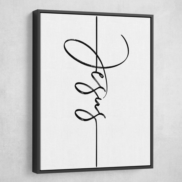 Jesus Calligraphy wall art black frame