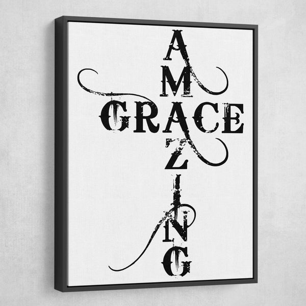 Amazing grace calligraphy canvas wall art 