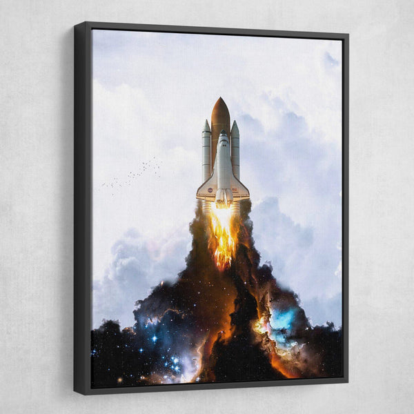Mickael Riguard - Space Launch Rocket wall art black frame