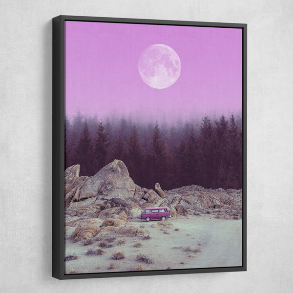 Aaron the Humble - Pink forest wall art black frame