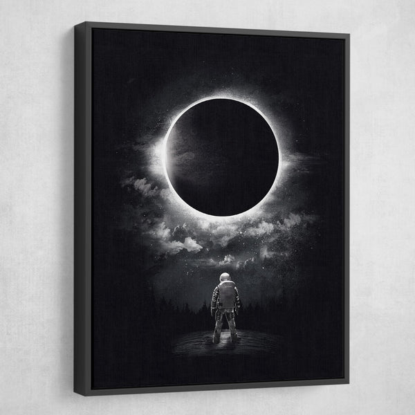 Astronaut Eclipse wall art black frame