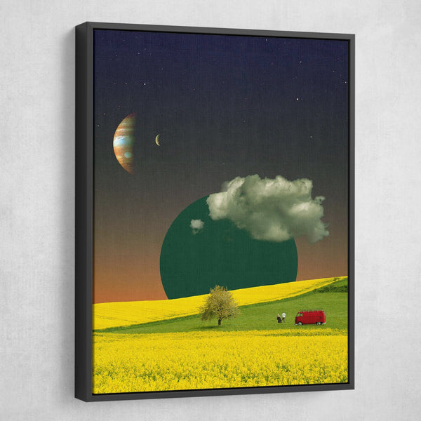 Aaron the Humble - Picnic Time green fields surrealism wall art