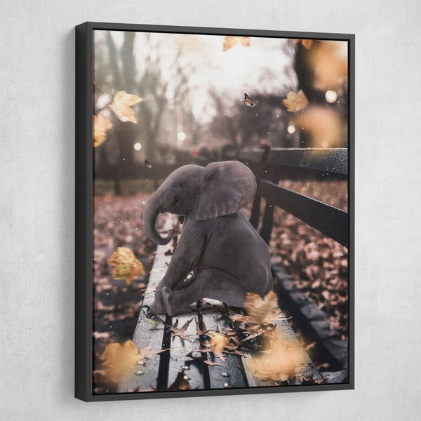 Mickael Riguard - Baby Elephant wall art black frame