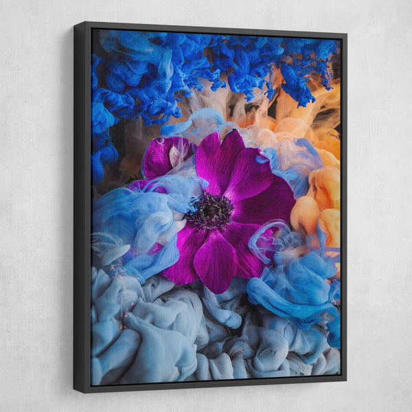 Anemone Under Water Abstract Canvas Print wall art black frame