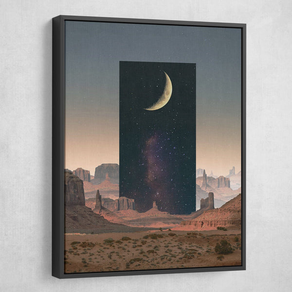 Aaron the Humble - Rising desert moon surrealism  wall art